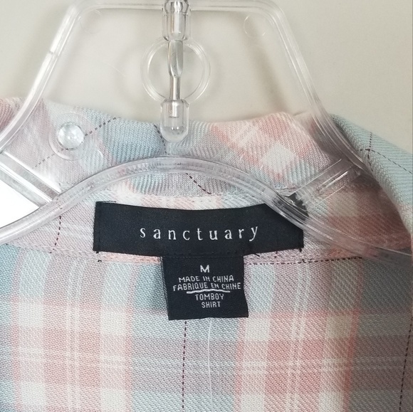 NWT Sanctuary TomBoy Plaid Long Sleeves Shirt M - Picture 8 of 8